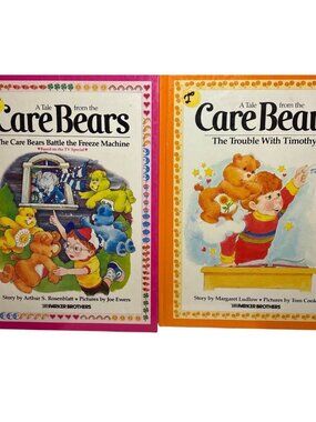 Care Bears Hardcover Books X2 Trouble With Timothy & Freeze Machine